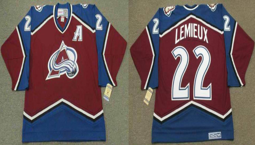 2019 Men Colorado Avalanche #22 Lemieux red CCM NHL jerseys->colorado avalanche->NHL Jersey
